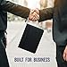 Zippered Leather Portfolio Binder with Junior Legal 5x8 Notepad - Black PU Leather Business Padfolio Organizer Folder with 8 Inch Tablet Sleeve & Gift Box by Lautus Designs