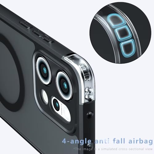 Image of Case for Oppo Reno 14 5G Back Cover Shockproof Translucent PC + Side Black TPU Bumper Protective Magnetic Support Case Cover (Oppo Reno14)