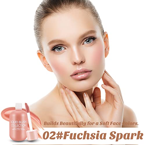 Boobeen Natural Liquid Blush Makeup, Face Blush For Cheeks Velvet Mousse Liquid Gel Cream Blusher Makeup, Moisturizing Weightless And Long-Lasting Soft Blush Color, Natural Skin Tint #TOP4