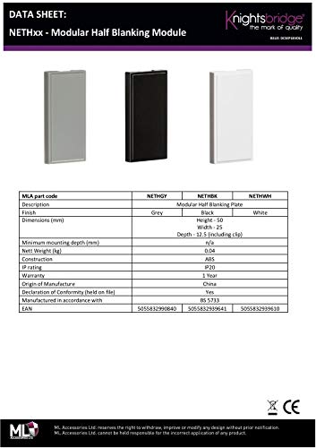 Pack of 10 - Half Blanking Modules (25 x 50mm) - Grey - Image 3