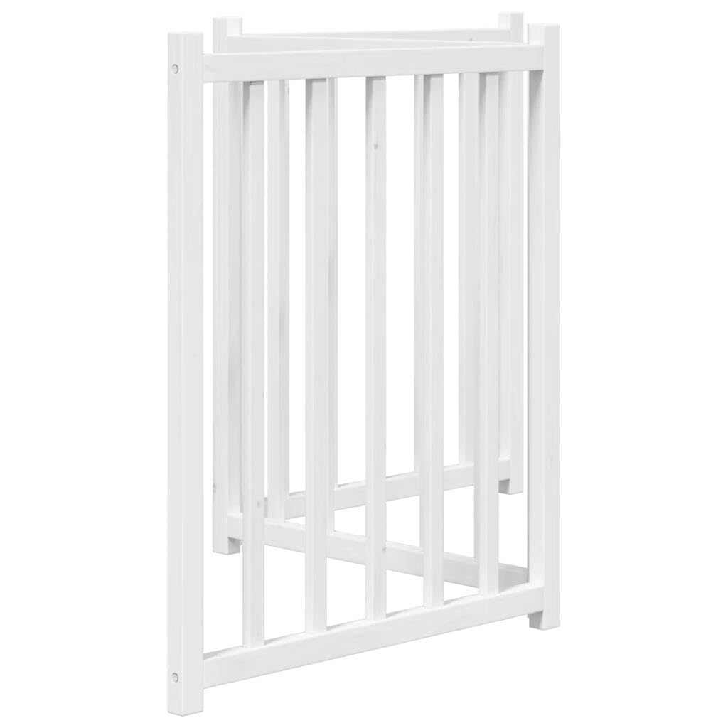 Puerta para perros de madera maciza de abeto blanco, 150 cm, plegable, para perros pequeños y medianos con punta curvada, para seguridad en interiores y exteriores