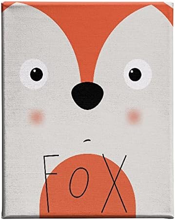 Fox Children's Picture for Living Room, Bedroom – Multi-Coloured Polyester, Wood, 45 x 3 x 70 cm, Multicoloured