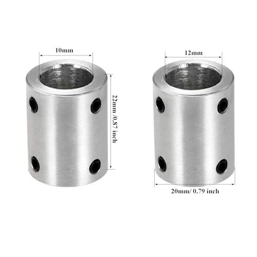 4 Stück 10mm auf 12mm starre Motorwellenkupplung Kupplungsmuffe Kupplungsadapter für 3D-Drucker RC-Motor Zubehör