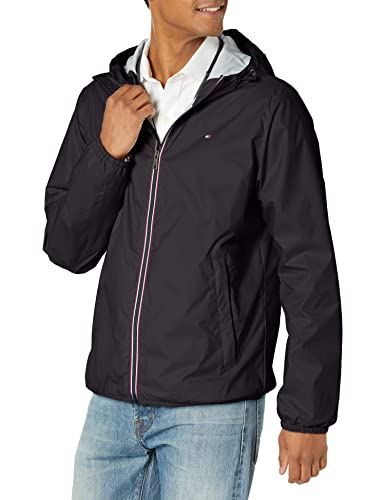 Image of Tommy Hilfiger Men's Lightweight Active Water Resistant Hooded Rain Jacket