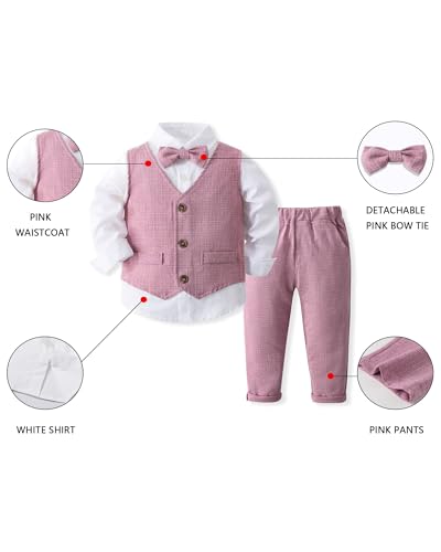 Image of SANGTREE Baby Boys Toddler Gentleman Kids Formal Outfits Long Sleeve Suit Clothing Set 3 Months - 9 Years