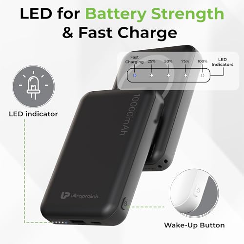 Image of UltraProlink |10000 mAh | Magnetic Mag-Safe Power Bank|Juice-Up Mag 6 |22.5W Type C Port with PD-PPS Support | Mag-Safe Charging for iPhone Series 17,16,15,14,13 | Made in India | UM1120