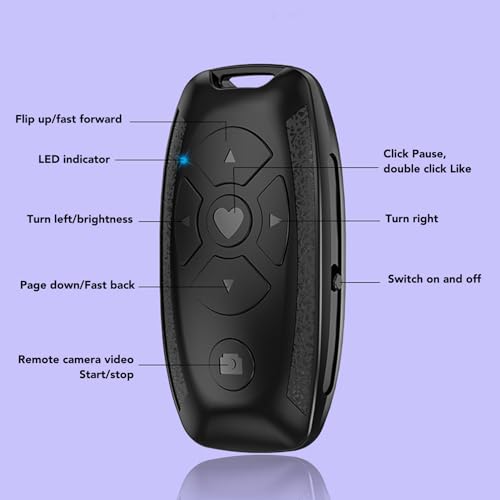 Turner de Página de Controle Remoto, Obturador Mãos Livres Sem Fio, USB Recarregável Com 4.2, para C