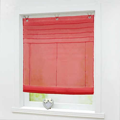 Joyswahl Raffrollo Voile Ösenrollo mit Haken Transparenter Vorhang Raffgardine mit Ösen BxH 45x140cm Blau 1er Pack Joyswahl Raffrollo Voile Ösenrollo mit Haken Transparenter Vorhang Raffgardine mit Ösen BxH 45x140cm Blau 1er Pack