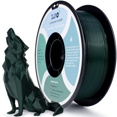 ZIRO Mystical Series Filament, 3D Printer PLA Filament 1.75mm, Shiny Sparkle PLA with Finer Glitter, Neatly Wound 1kg/2.2lbs Spool, Fit Most FDM FFF 3D Printers, Midnight Green (Z3D-MID-GREEN)