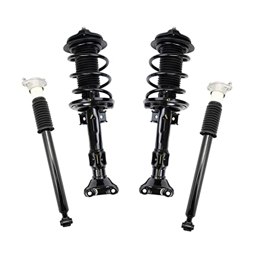 Image of TRQ Front and Rear Complete Strut Assembly & Shock Absorber Kit Complete Strut & Coil Spring Assembly Compatible with 2010-2014 Mercedes-Benz E350 2015-2017 E400 RWD Rear Wheel Drive