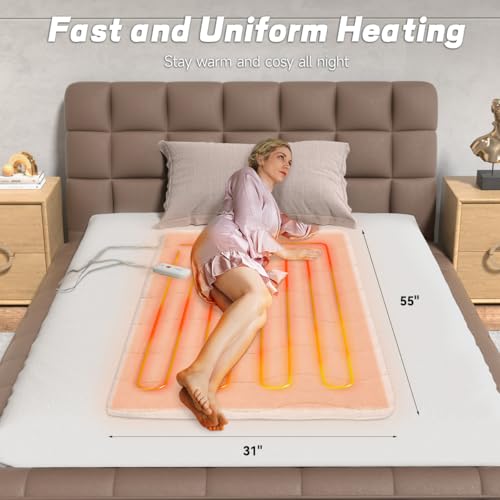 Templewet Heated Mattress Pad Mini Twin Size - Single Control Electric Mattress Pad with 4 Heat Settings & 10 Hour Auto Off, Fast Heating Bed Warmer Mattress Deep Pocket Machine Washable,31"x 55" by Templewet - Image 2