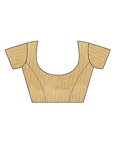 Image of AKHILAM Women's Chanderi Linen Saree with Blouse Piece