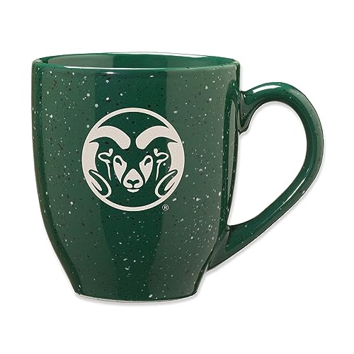 Rico Industries NCAA Colorado State Rams Primary 16 oz Team Color Laser Engraved Speckled Ceramic Coffee Mug