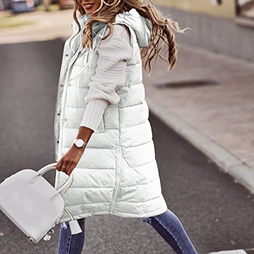 Casaco feminino longo acolchoado embalável jaqueta parkas leve, superdimensionada, resistente à água