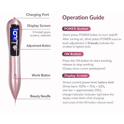 Nuzzy Pen for Skin, Advanced Beauty Pen, Portable and Rechargeable Tools to Use at Home (Pink) 0.53lb