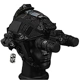 Casque Airsoft Ensemble, Équipement De Jeu Réglable en Plein Air avec Modèle Jumelles & Lampe Poche & Feu Position, pour Les Sports Tir Chasse Au Paintball,Setsd,M