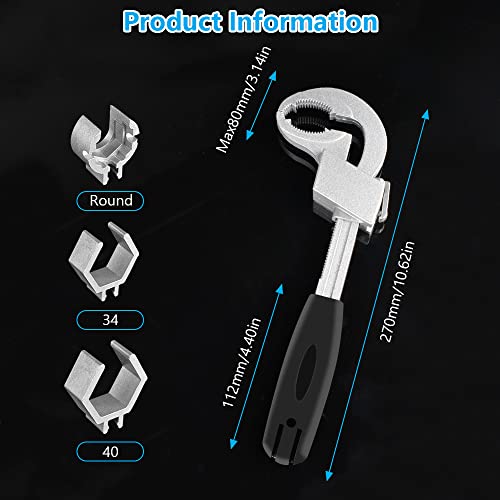 Ainiv Universal Adjustable Double-Ended Wrench, Multi-Functional Adjustable Spanner For Disassembly And Assembly Of Sanitary Ware, Crescent Water Pipe Wrench For Pipe Fitting Repair, Home Accessories #TOP1