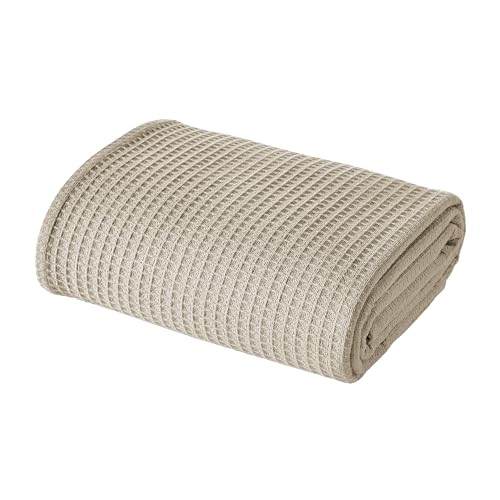 Image of Modern Threads 100% Cotton Waffle Thermal Blanket, Taupe, King /California King