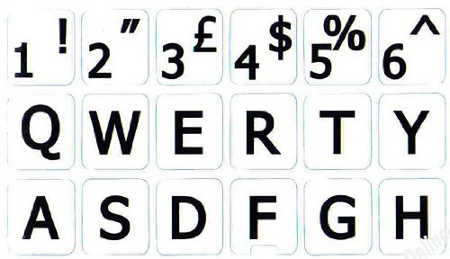 Pegatinas de teclado inglés UK con letras mayúsculas blancas miniatura 2
