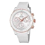 JAGUAR Reloj modelo J890/1 de la colección WOMAN, caja de 38,50 / 38,50 mm plata con correa de caucho blanco para señora