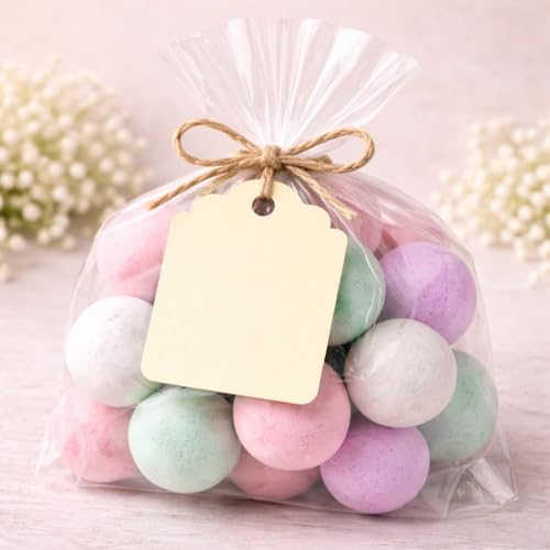Image of CVANU 200pcs Premium Color Tag Blank Hanging with Pre-Punched Hole Tags for DIY Crafts, Gift Wrapping, Labelling & Writable Decorative Tags for All Occasions (2.85in X 1.7in) Cream2