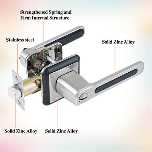 Baolong Door Handle Locking Lever With Modern Contemporary Square Design,Modern Square Door Lever Bathroom Door Lock Privacy Lever Lock For Interior Door Satin Nickel. #TOP1