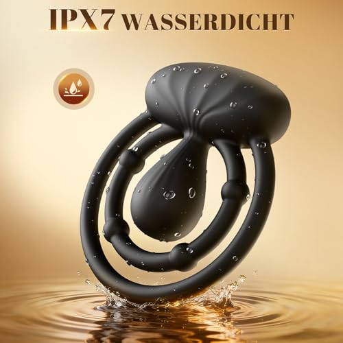 Cacuola Penisring Vibrator mit 360° Verstellbar Klitorisstimulation, Verzögerter Doppel Penis Ring Sex Spielzeug für die Paare Männer Frau, Penisringe Erotisches Sexspielzeug für Paare Extrem Sex Toys