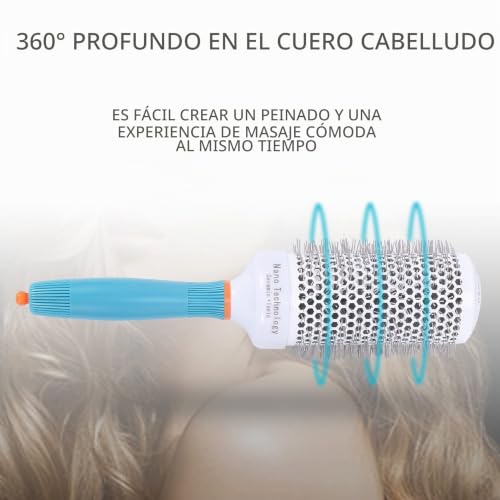 Cepillo de pelo redondo térmico que elimina el frizz y moldea melenas largas 4