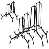 BamLue 6 Pack 3 Sizes Iron Display Stand, Black Wire Iron Easel Plate Holder Dish Stand for Displaying Pictures, Decoration Plates, Books Dishes and Arts (4, 6, 8 inch)