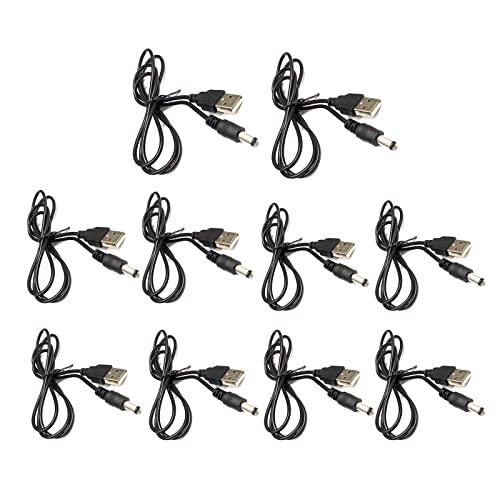 Image of USB Power Cable, 100cm /39' (USB-DC Power Cable - 10 Pack) for DIY Laser Module Equipment, Compatible with Computer, Smartphone, Tablet, USB-Powered Devices