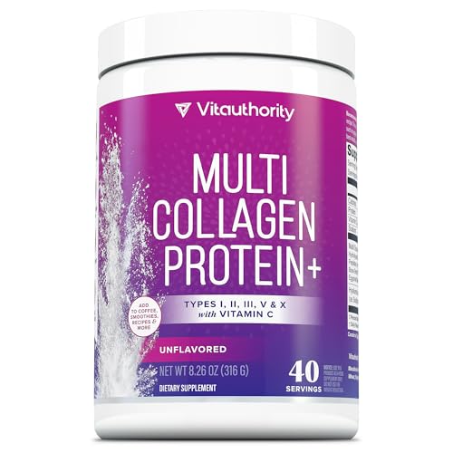 Multi Collagen Peptides Powder for Women - Hydrolyzed Unflavored Collagen Powder for Women with Types I II III V & X Plus Vitamin C & Hyaluronic Acid for Beautiful Hair Skin and Nails - 40 Servings Multi Collagen Peptides Powder for Women - Hydrolyzed Unflavored Collagen Powder for Women with Types I II III V & X Plus Vitamin C & Hyaluronic Acid for Beautiful Hair Skin and Nails - 40 Servings