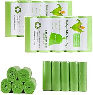 RTBQJ-AT 100% Biodegradable Bin Liners, 20L 100 Bags Biodegradable Food Waste Bags, Super Sturdy Bin Bags