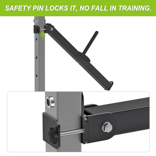 Image of Kipika Power Rack Attachment for 5 /8 inch & 1 inch Holes - Heavy Duty Home Gym Equipment for 2x2 or 3x3 Squat Rack, Adjustable and Easy to Install