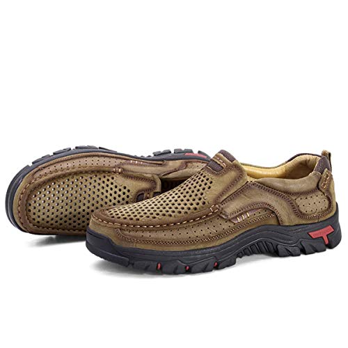 CHICLOVEY Men's Breathable Camping Backpacking Shoes Lightweight Slip On Loafers4