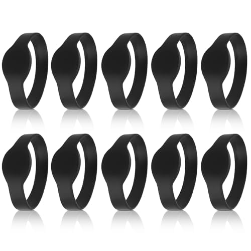 RFID Armbänder, 10 Stück 65mm/2,6 Zoll 13,56MHz Silikon Armband wasserdichte IC Karte Verwendet Wristband für Zugangskontrolle Schwimmbad Männer Frauen Sauna Raum Fußbad Zentren Sauna Fitness Club