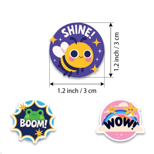 YEKNOSA Fun Cartoon Motivational Stickers 500pcs 1.2 Inch 10 Inspirational Designs Self-Adhesive Labels for Packaging Party Favors Scrapbooking Planners Gift Wrapping Event Celebrations - Image 7