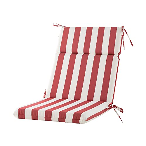 Blisswalk Outdoor Chair Cushion Bottom And Back，One Piece High Back Adirondack Chair Cushion, Patio Cushions For Bifold Lawn Chair 45.5" X 21", 1 Count,Stripe #TOP7