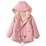  Happy Cherry Manteau avec Capuche Enfant Chaude Garçon Fille Hiver Blouson Epaisse Poches Parka (Pink, 4-5ans)