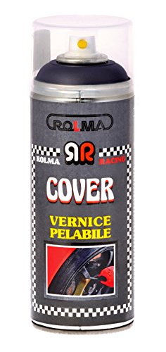ROLMA COVER Vernice removibile NERO OPACO - removable paint - bomboletta spray 400 ml. - spray can 400 ml.