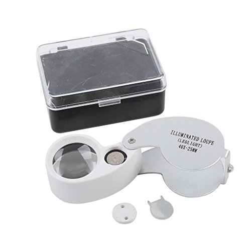 Skycoolwin 40X Led Lamp Jeweler Magnifier Handhled Jewelry Loop Magnifying Loupe #TOP5