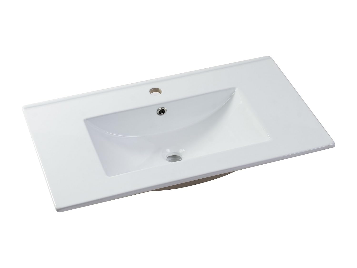 Waschbecken rechteckig - 81 x 46,5 cm - Keramik - Weiß - MOTIAC