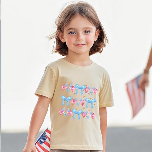 Image of Boys Girls Fourth of July Shirt Toddler Patriotic 4th of July Clothes for Kids 1-7 Years