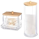 2. Tamaño y capacidad: la Dispensador de Algodón de algodón mide 18 x 7 cm y el Caja de Hisopos de algodón mide 9 x 7 x 7 cm y puede contener más de 100 bastoncillos y 65 almohadillas o 30 esponjas