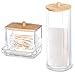 GOHHME Distributeur de Coton à Démaquiller Cotons Tiges en Acrylique Organisateur 2 pièces Boîte de rangement cosmétique pour les cotons et les écouvillons CLAIR