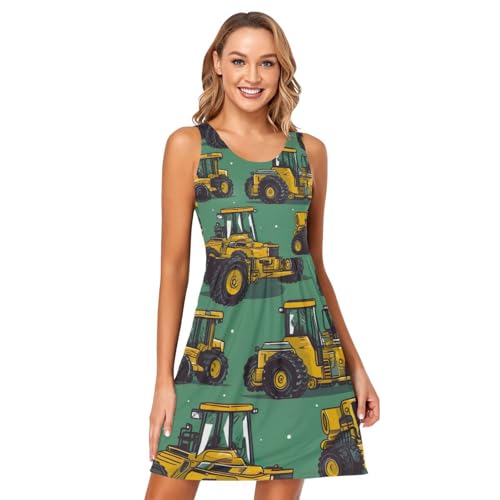 Rainbow Cloud Women Sleeveless Dress, Sleeveless Pocket Dress, Summer Sleeveless Dress