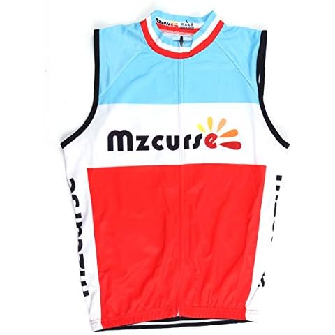 Mzcurse Men's Sleeveless Vest Cycling Jersey Shirt Bicycle Bike Tees Size (Light Blue , XXL) Cover