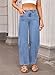 Astylish Wide Leg Jeans Woman Trendy Stretch High Waisted Mom Barrel Fashion 2025 Vintage Denim Ankle Pants Size 12 Dusk Blue