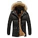 amropi Giubbotto Parka Uomo Giacca Invernale Caldo Cappotto in Pile con Cappuccio in Pelliccia Giacche Nero, M