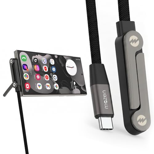 Image of Amkette Mozen 100W Type C to Type C Cable Fast Charging, C to C Cable, 5A Output, E-Marker Chip, 360 Rotating L Shape Connector, Braided Build, 480 Mbps Data Sync, 1.5m, Black