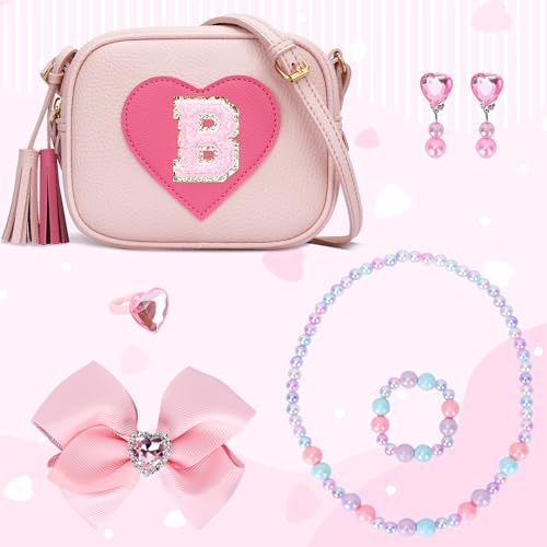 Image of KKXIU Birthday Gifts for Girls Initial Toddler Purse Cute Kids Crossbody Bag